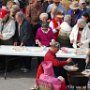 Big crowd getting served beans!