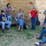 Mountain music is played all around the square.