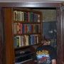 You enter thru the bookcase