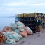 Lobster traps on the wharf